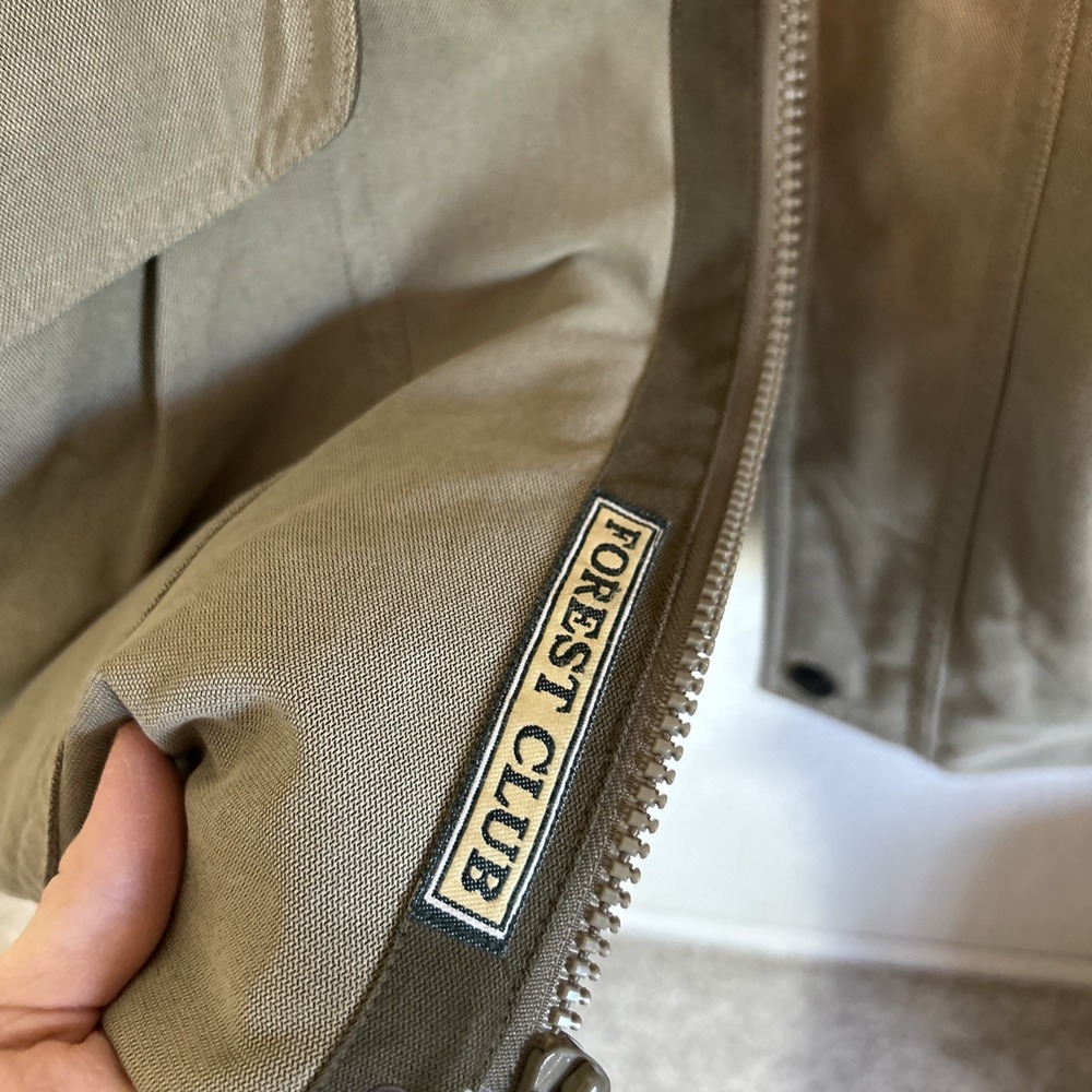 Forest Club Large Tan Canvas Bomber Jacket By Rainforest - Picture 5 of 6